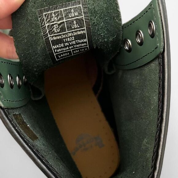 NEW Dr. Martens 1460 Smooth Leather Lace Up Boots in Green 6 - Picture 7 of 8